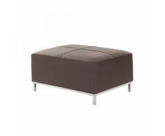 Pouf poggiapiedi ottomano in pelle marrone OSLO