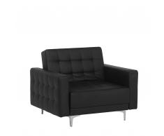 Poltrona in pelle sintetica nera ABERDEEN