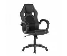 Sedia da ufficio in ecopelle nera REST
