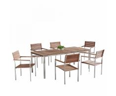 Set da giardino in acciaio e teak VIAREGGIO