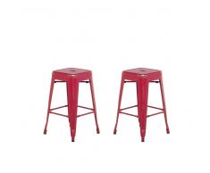Set di 2 sgabelli da bar in metallo rosso dorato 60 cm CABRILLO