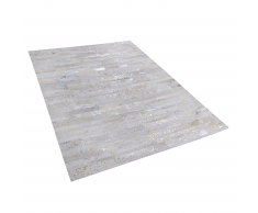 Tappeto in pelle beige / argento 160 x 230 cm TIPILI