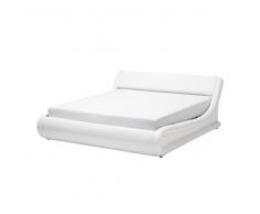 Letto con contenitore in pelle sintetica bianca 180x200 cm AVIGNON