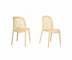Sedia beige - Sedia in plastica - Sedia da giardino di design - Sedia da pranzo - RUBIN
