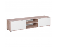 Mobile TV in colore bianco e legno chiaro LINCOLN