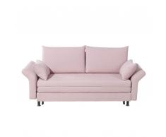 Divano letto 2 posti in tessuto rosa EXETER