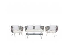 Set da giardino in rattan beige RAGUSA