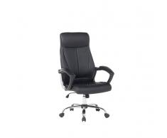 Sedia da ufficio da gaming in ecopelle nera CHAMPION