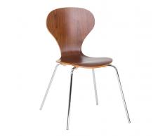 Sedia da pranzo marrone in legno QUEENS