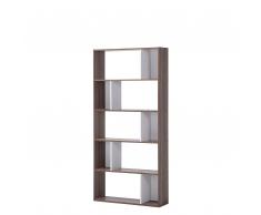 Scaffale in colore marrone/bianco con 5 ripiani ORILLA