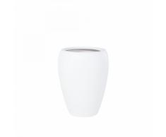 Vaso da fiori moderno in vetroresina bianca - 46x46x67cm - NESS