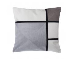 Cuscino decorativo in cotone a rettangoli 45 x 45 cm grigio