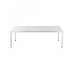 Tavolo da giardino 220cm in rattan bianco ITALY