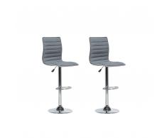 Set di due sgabelli da bar in colore grigio, LUCERNE