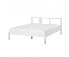 Letto matrimoniale in legno bianco 160x200cm VANNES