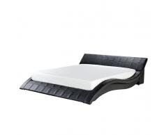 Letto matrimoniale moderno in pelle nera 180x200cm VICHY