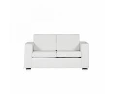 Divano bianco - Sofa 2 posti - Divano in pelle - Divano moderno - HELSINKI
