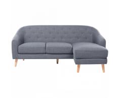Divano angolare moderno rivestito in tessuto grigio scuro IVALO