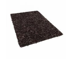 Tappeto shaggy in pelle marrone - 160x230cm - MUT