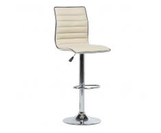 Sgabello da bar in ecopelle beige LUCERNE