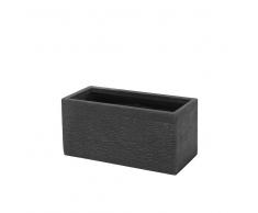 Vaso rettangolare nero da esterno 50 x 23 x 24 cm MYRA