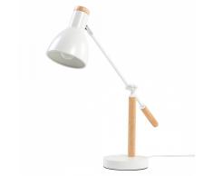 Lampada da tavolo regolabile in legno in colore bianco - PECKOS