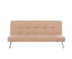 Divano letto imbottito in tessuto beige HASLE