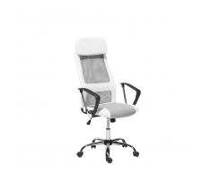 Sedia da ufficio bianco-grigia con altezza regolabile PIONEER