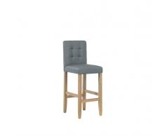 Sgabello da bar in tessuto grigio MADISON