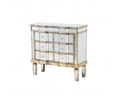 Credenza a 6 cassetti in vetro a specchio MOZELA
