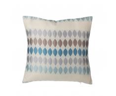 Cuscino decorativo a gocce 45 x 45 cm blu/grigio