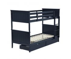 Letto a castello in legno in colore blu marino 90x200 cm RADON