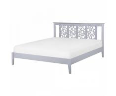 Letto matrimoniale moderno in legno grigio 160x200cm CAEN