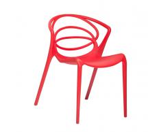 Sedia rossa - Sedia in plastica - Sedia da giardino di design - Sedia da pranzo - BEND