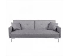 Divano letto moderno 3 posti in tessuto grigio LUCAN