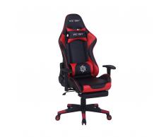 Sedia da gaming regolabile nero e rosso VICTORY