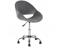 Sedia da ufficio con rotelle in velluto grigio SELMA