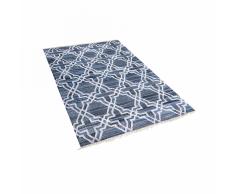 Tappet in cotone blu - Tappeto rettangolare design moderno - 140x200cm - ADIYAMAN
