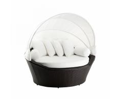 Divano coperto da giardino in rattan marrone SYLT
