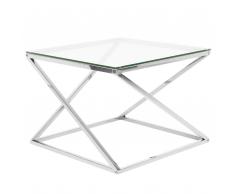 Tavolino in vetro color argento BEVERLY