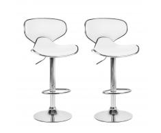 Sgabello in similpelle bianco regolabile in altezza 2er CONWAY