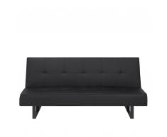 Divano letto in pelle sintetica nera 189 cm DERBY piccolo