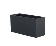 Vaso da fiori moderno in vetroresina nera da esterno - 120x50x55cm - ORTA