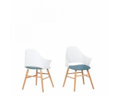 Sedia bianco-azzurra - sedia da sala da pranzo - sedia soggiorno - BOSTON
