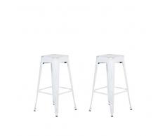 Set di 2 sgabelli da bar in metallo bianco dorato 76 cm CABRILLO