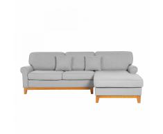 Divano angolare moderno in tessuto grigio chiaro NEXO