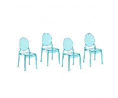 Set da 4 sedie da pranzo in color blu trasparente MERTON
