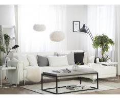 Divano letto angolare XXL in pelle sintetica bianco sinistro ABERDEEN