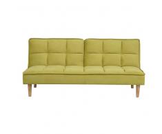Divano letto moderno in tessuto giallo verde SILJAN