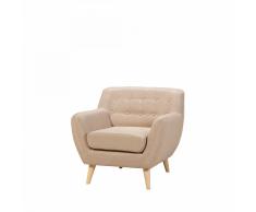 Poltrona singola beige imbottita in tessuto MOTALA